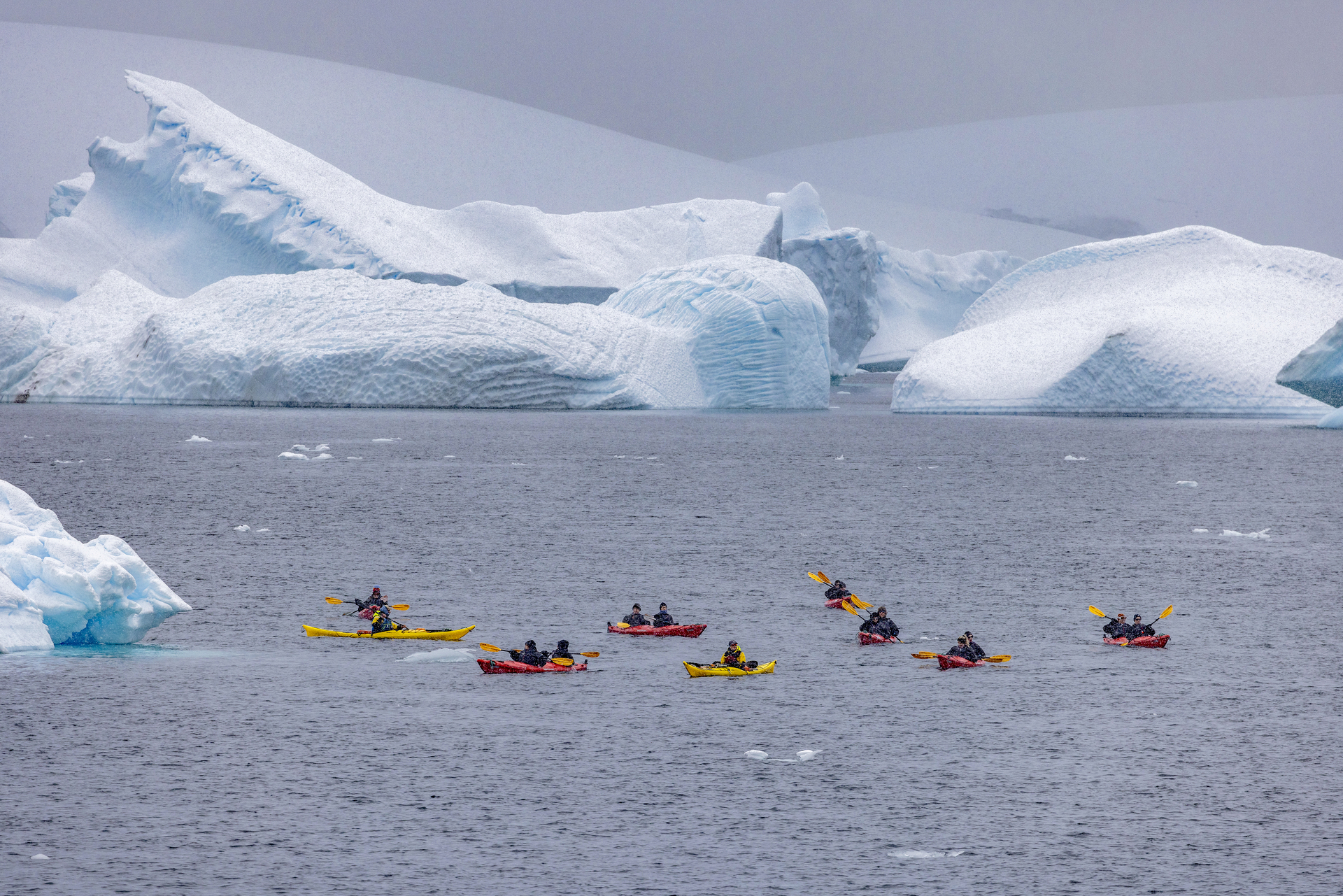 Kayak through ice packs