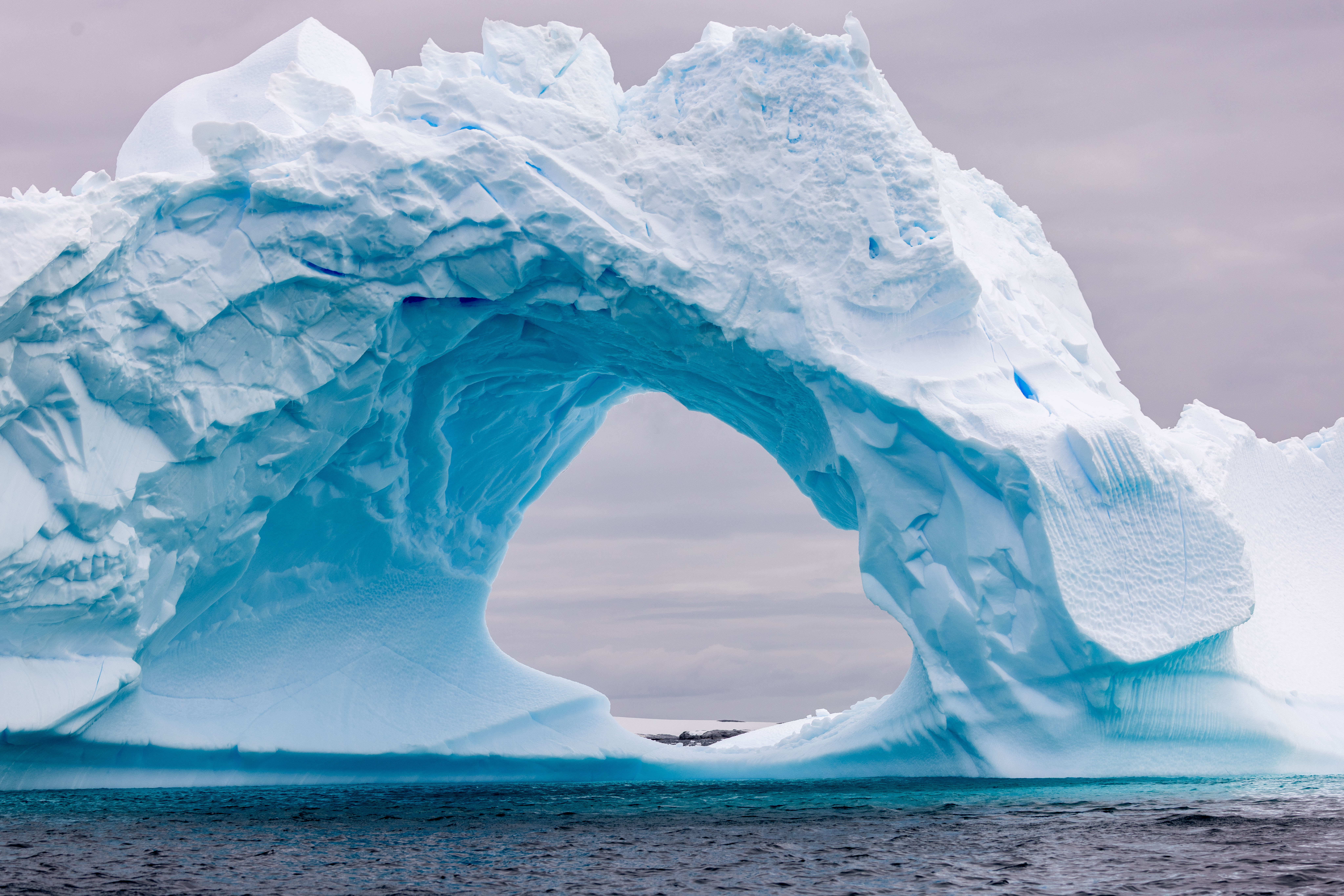 Observe enormous glaciers and spectacularly shaped icebergs in various shades of blue.