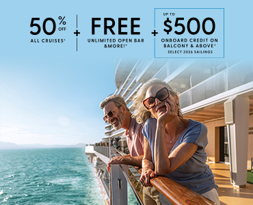 50% Off & Up to $500 Onboard Credit